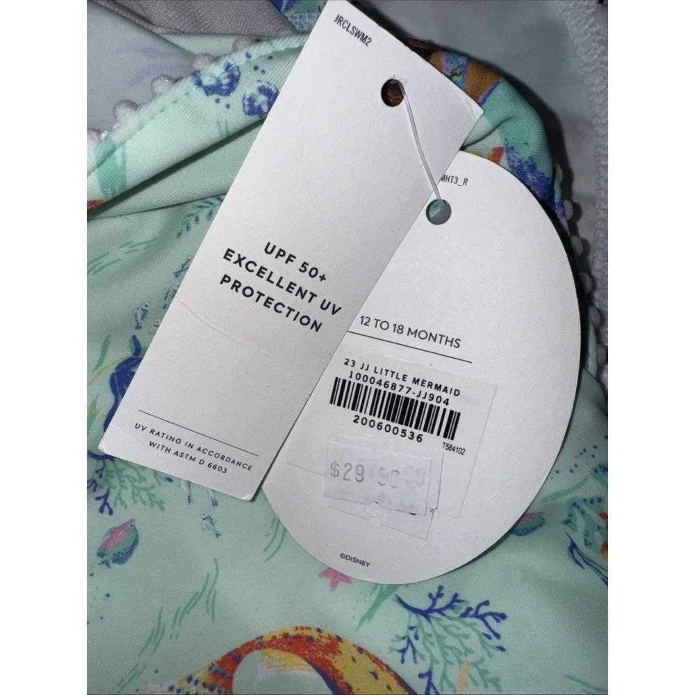 Janie And Jack X Disney Little Mermaid One Piece Swimsuit‎ Baby 12-18 Months NWT